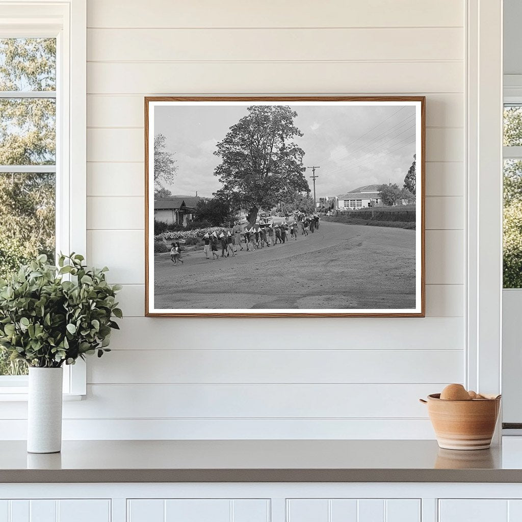 San Juan Bautista Schoolchildren Parade for WWII Efforts 1942
