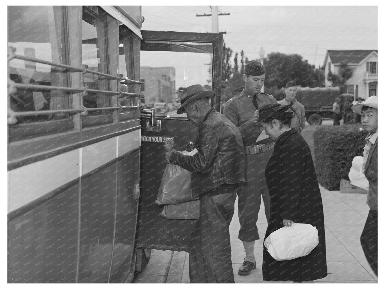 Japanese-Americans Boarding Bus in Salinas California 1942