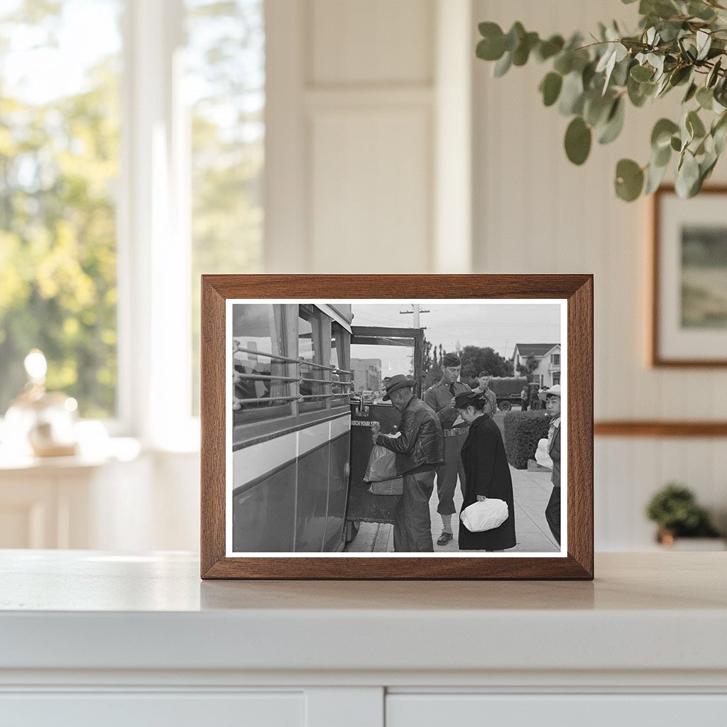Japanese-Americans Boarding Bus in Salinas California 1942