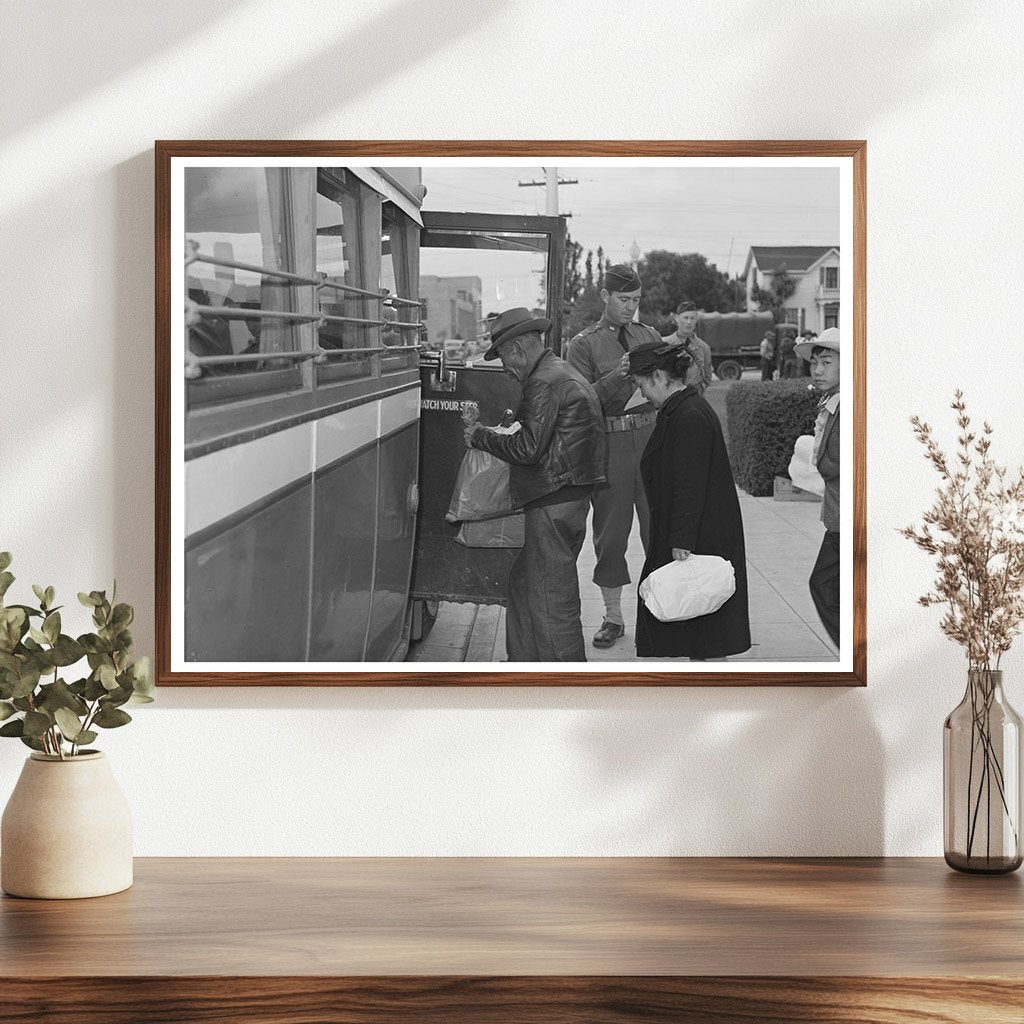 Japanese-Americans Boarding Bus in Salinas California 1942