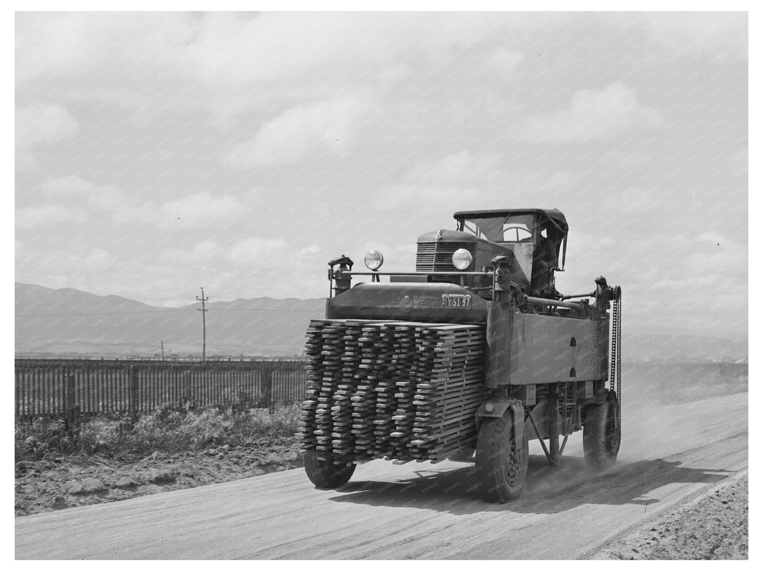 1942 Laborers Transporting Duckboards in Salinas California
