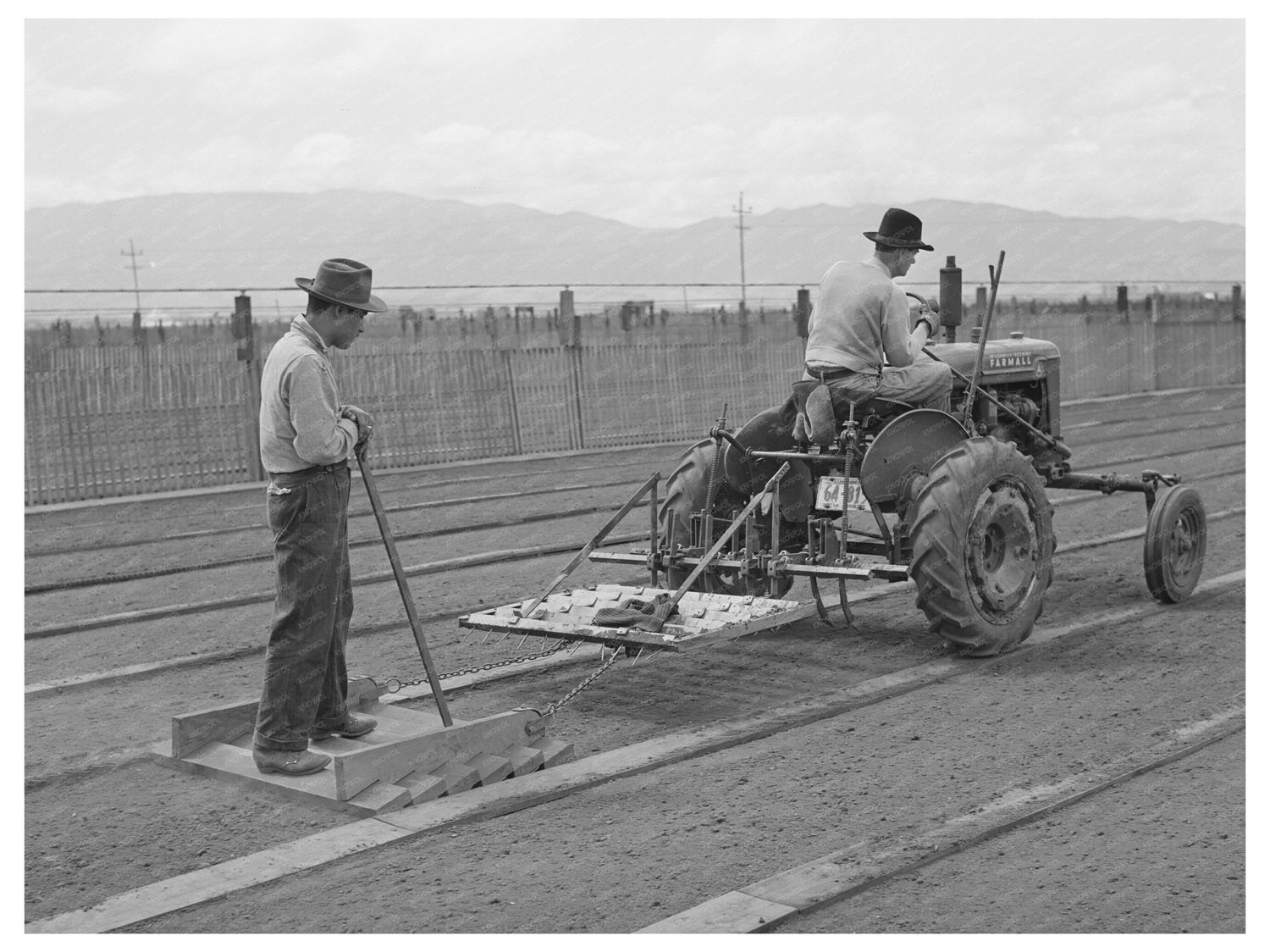 Tractor-Drawn Floater in Guayule Nursery May 1942