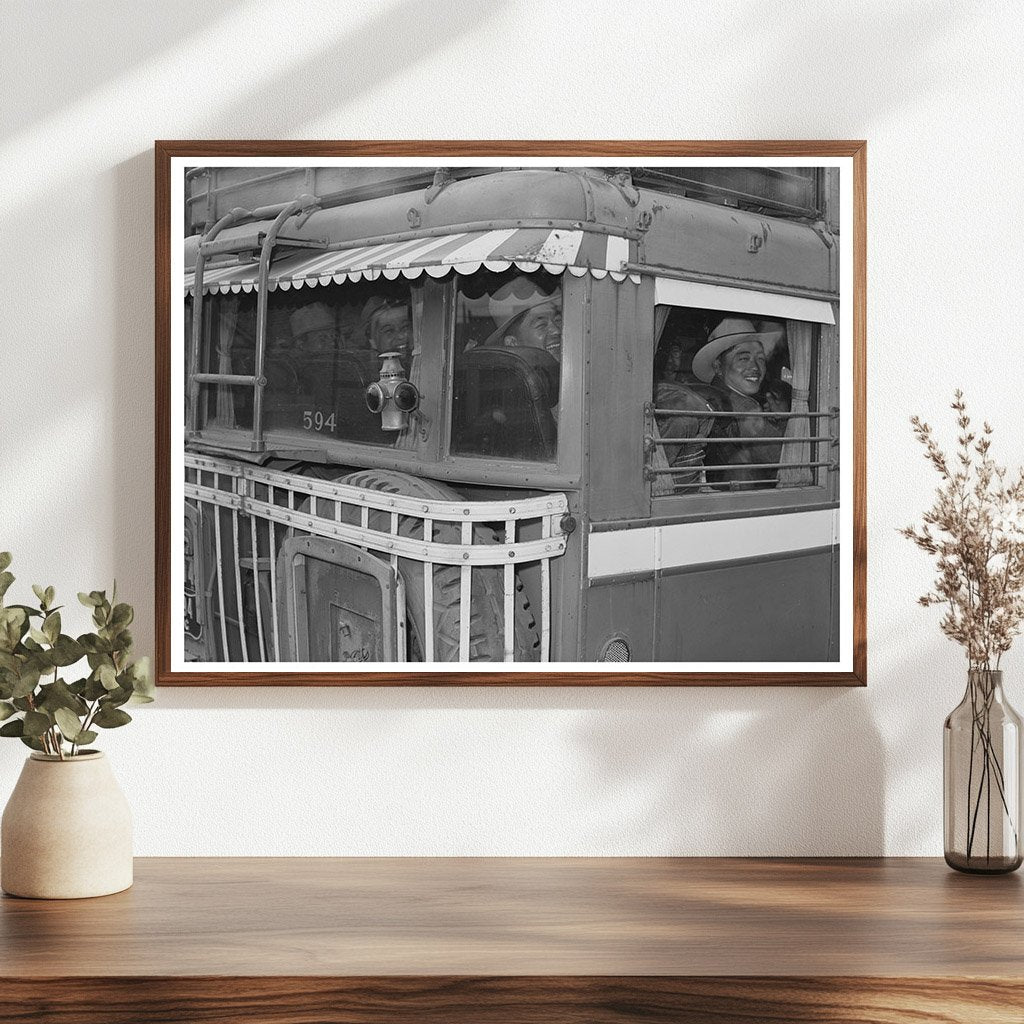Japanese-Americans on Bus to Salinas Reception Center 1942