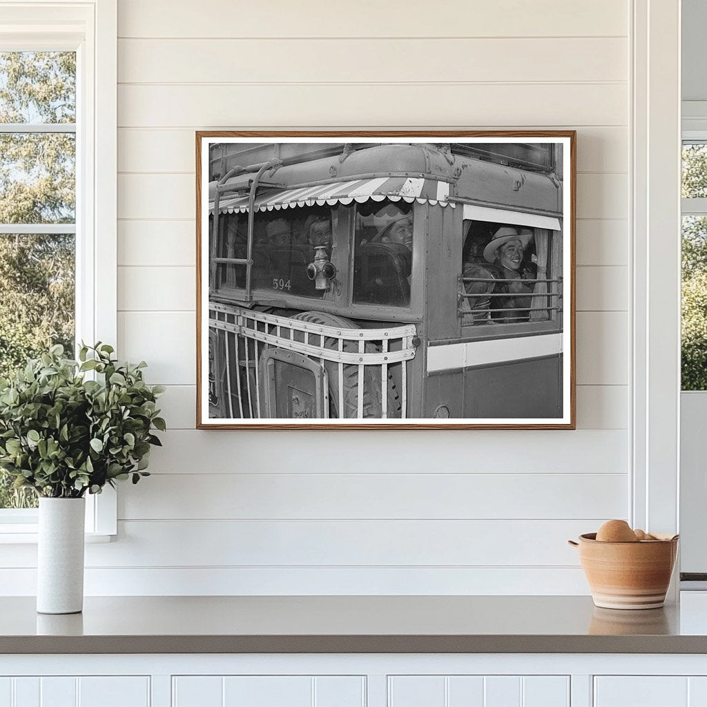 Japanese-Americans on Bus to Salinas Reception Center 1942