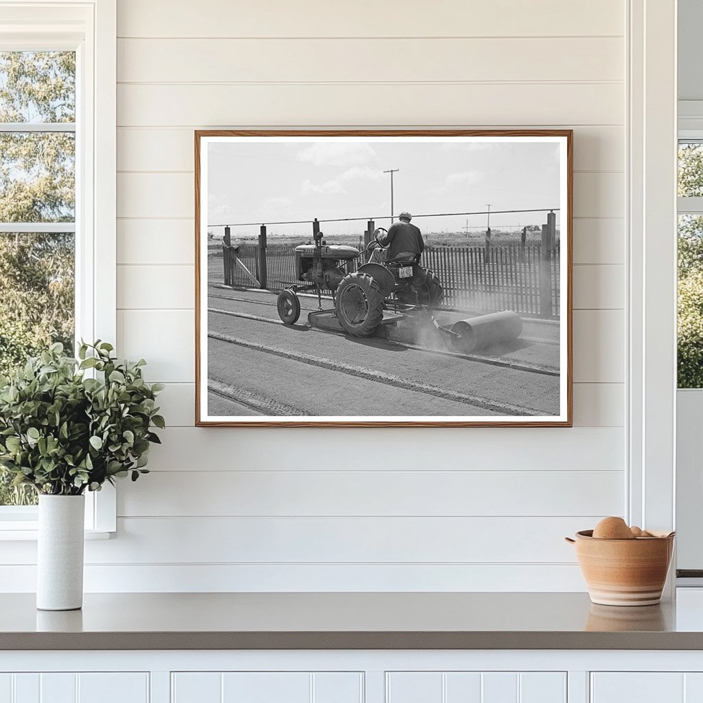 Tractor-Drawn Roller in Guayule Seedbed May 1942