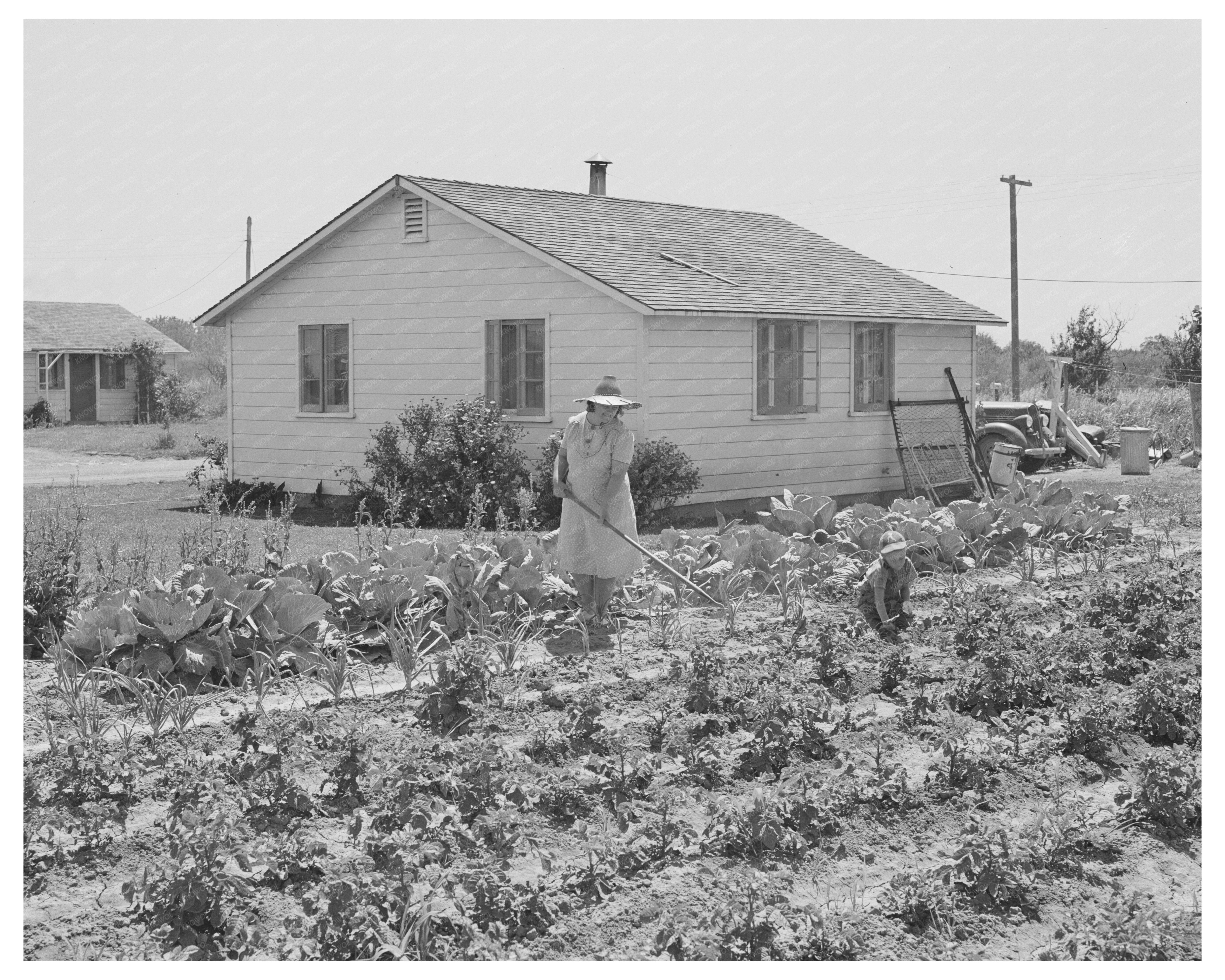Home and Garden of Farm Workers in Gridley California 1942