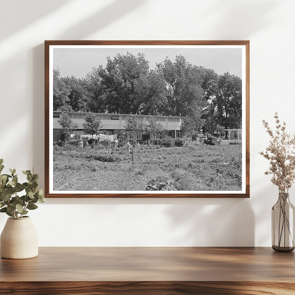 Farm Workers Tending Garden Yuba City California 1942