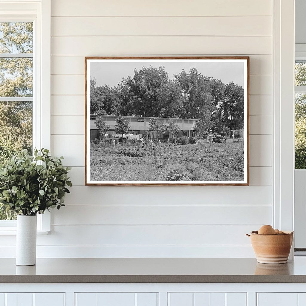 Farm Workers Tending Garden Yuba City California 1942
