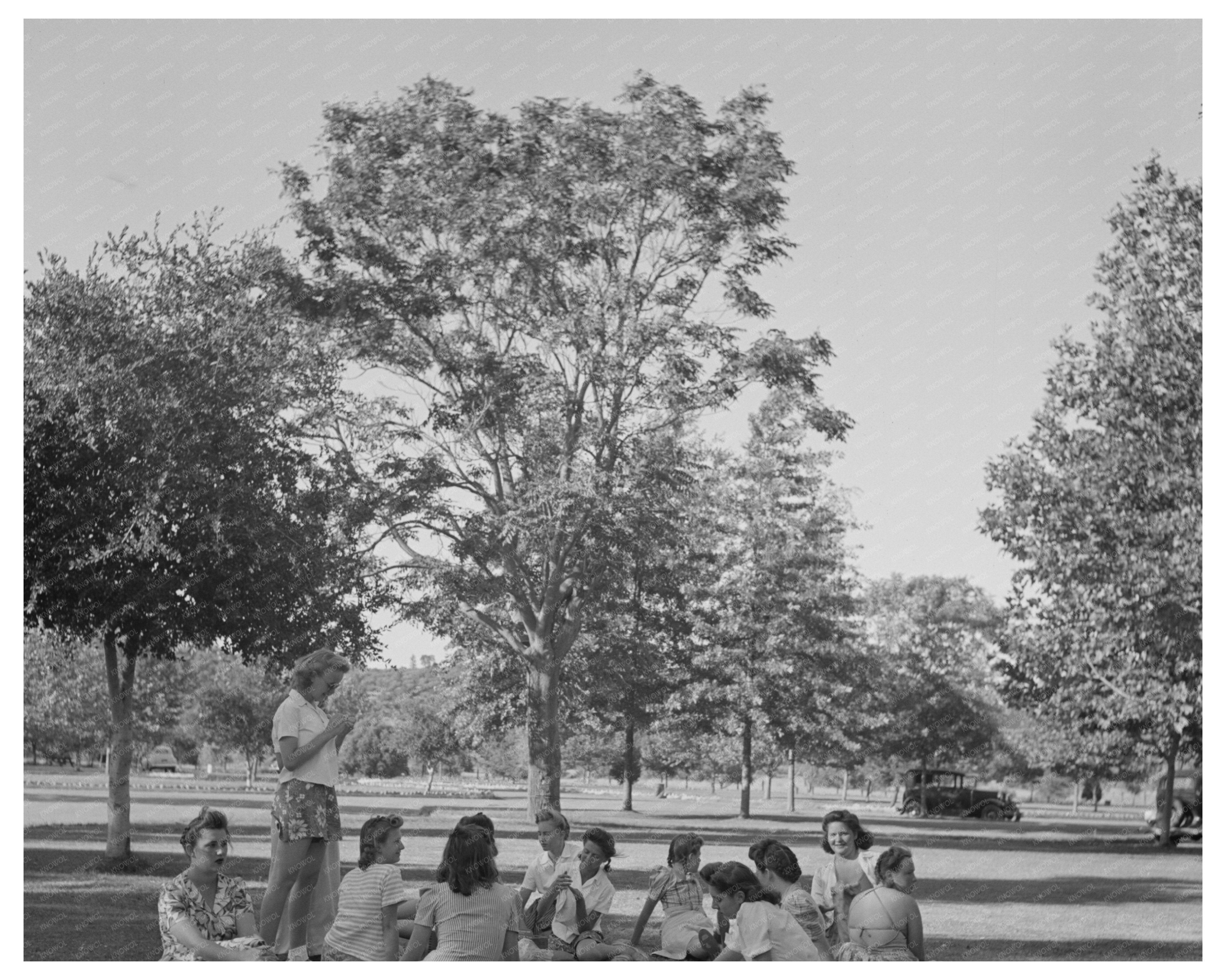 Girls Picnicking at Sacramento River Park June 1942