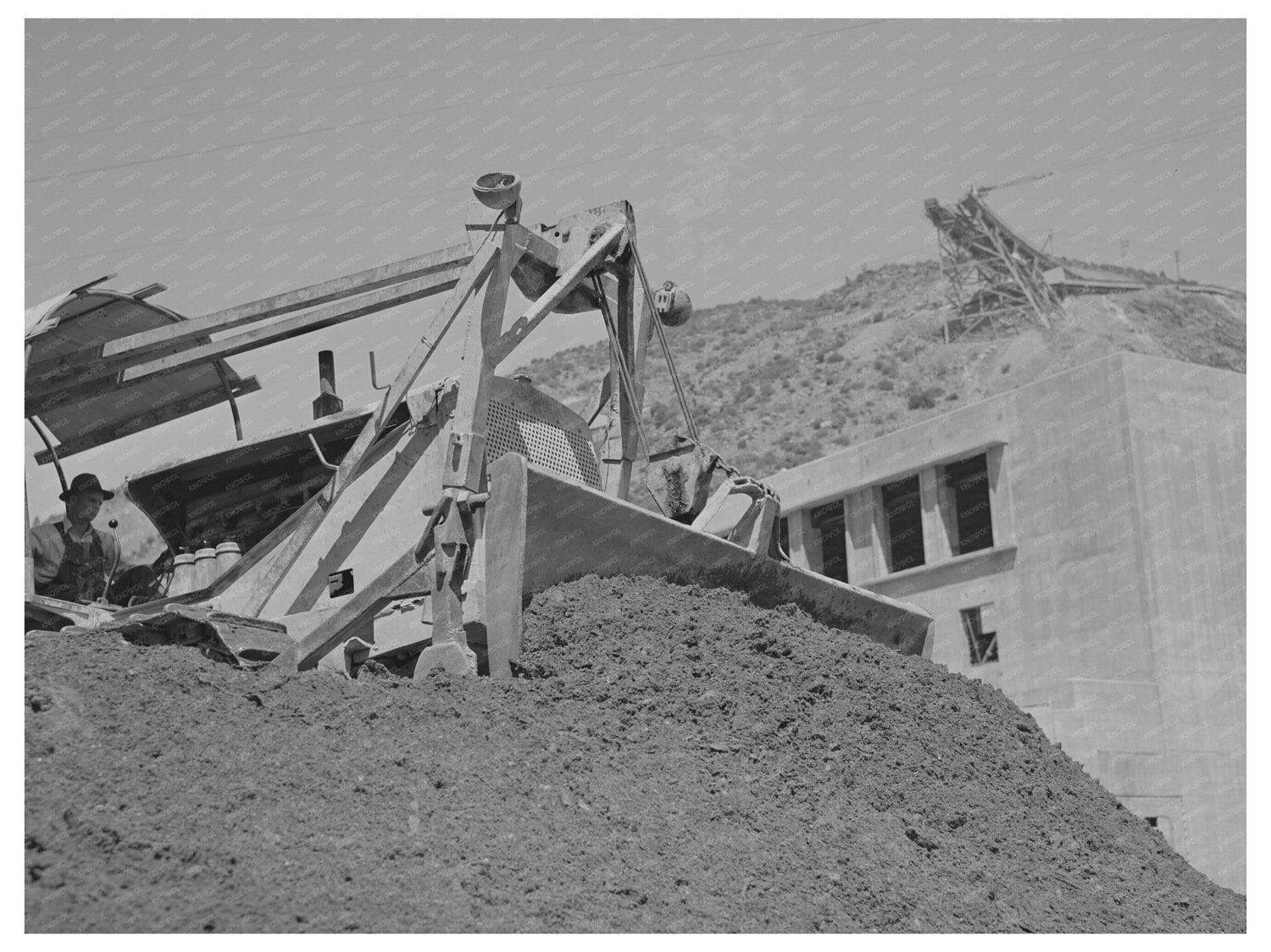 Shasta Dam Construction 1942 with Bulldozer
