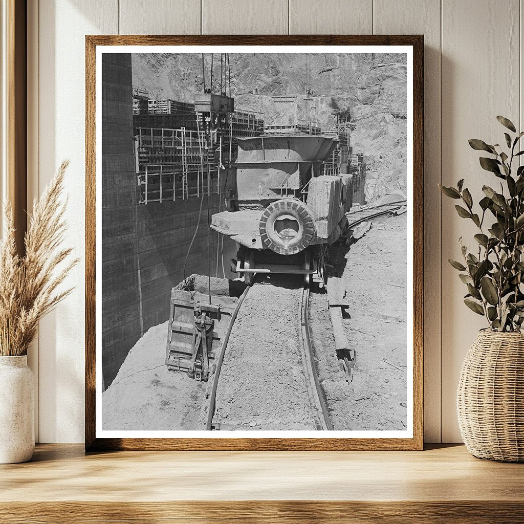 Shasta Dam construction operations June 1942 vintage photo