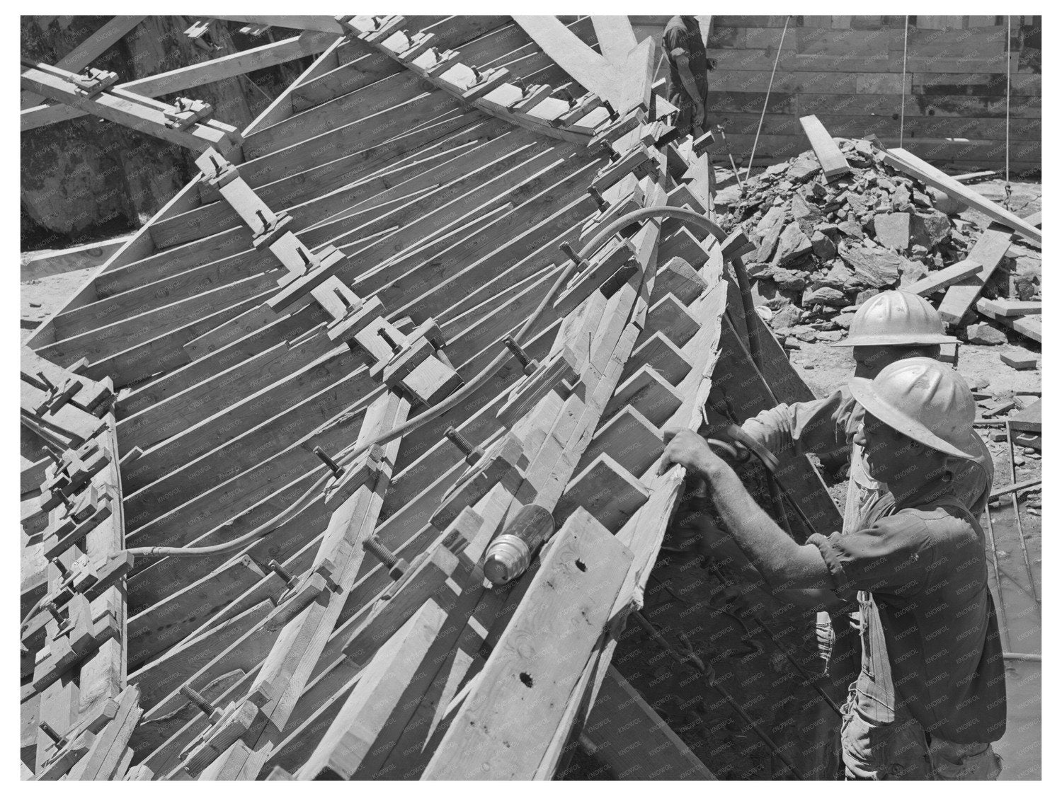 Carpenters Building Forms at Shasta Dam June 1942