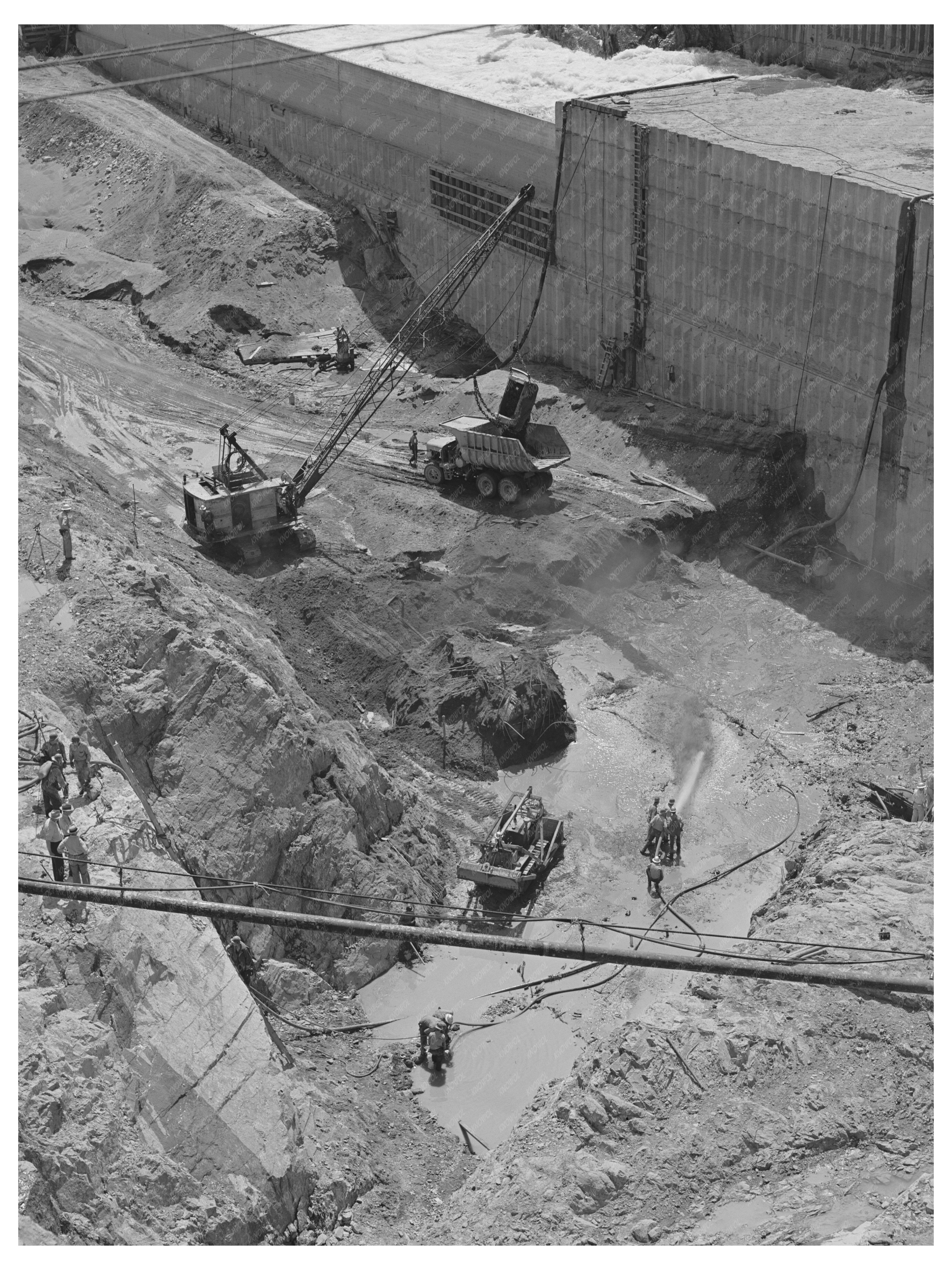 Shasta Dam Excavation Work June 1942 Construction Progress