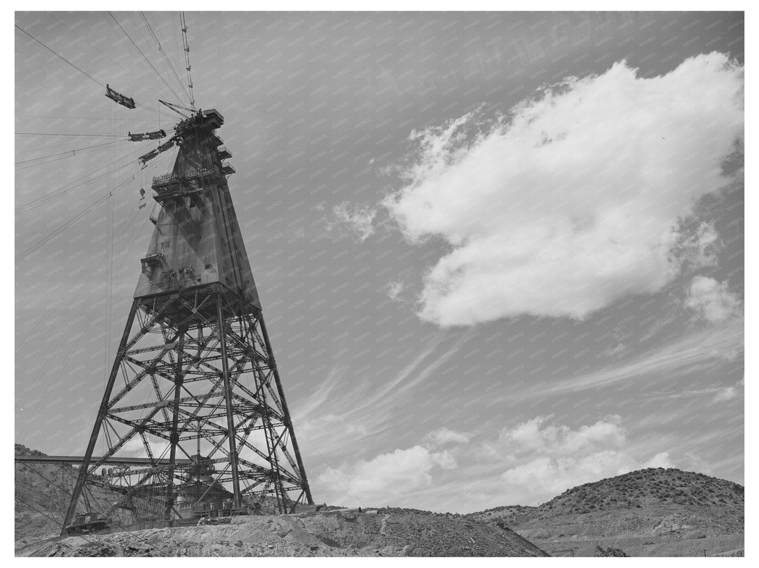 Shasta Dam Head Tower Vintage Photo June 1942