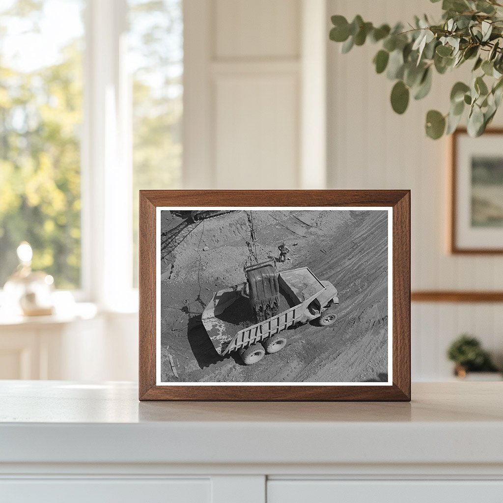 Shasta Dam Construction June 1942 Steam Shovel and Truck