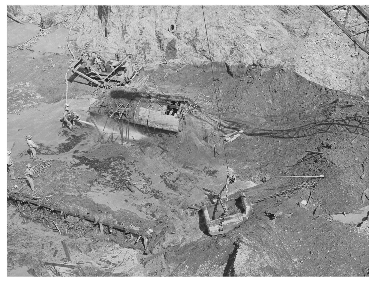 Shasta Dam Excavation Work June 1942 Vintage Image