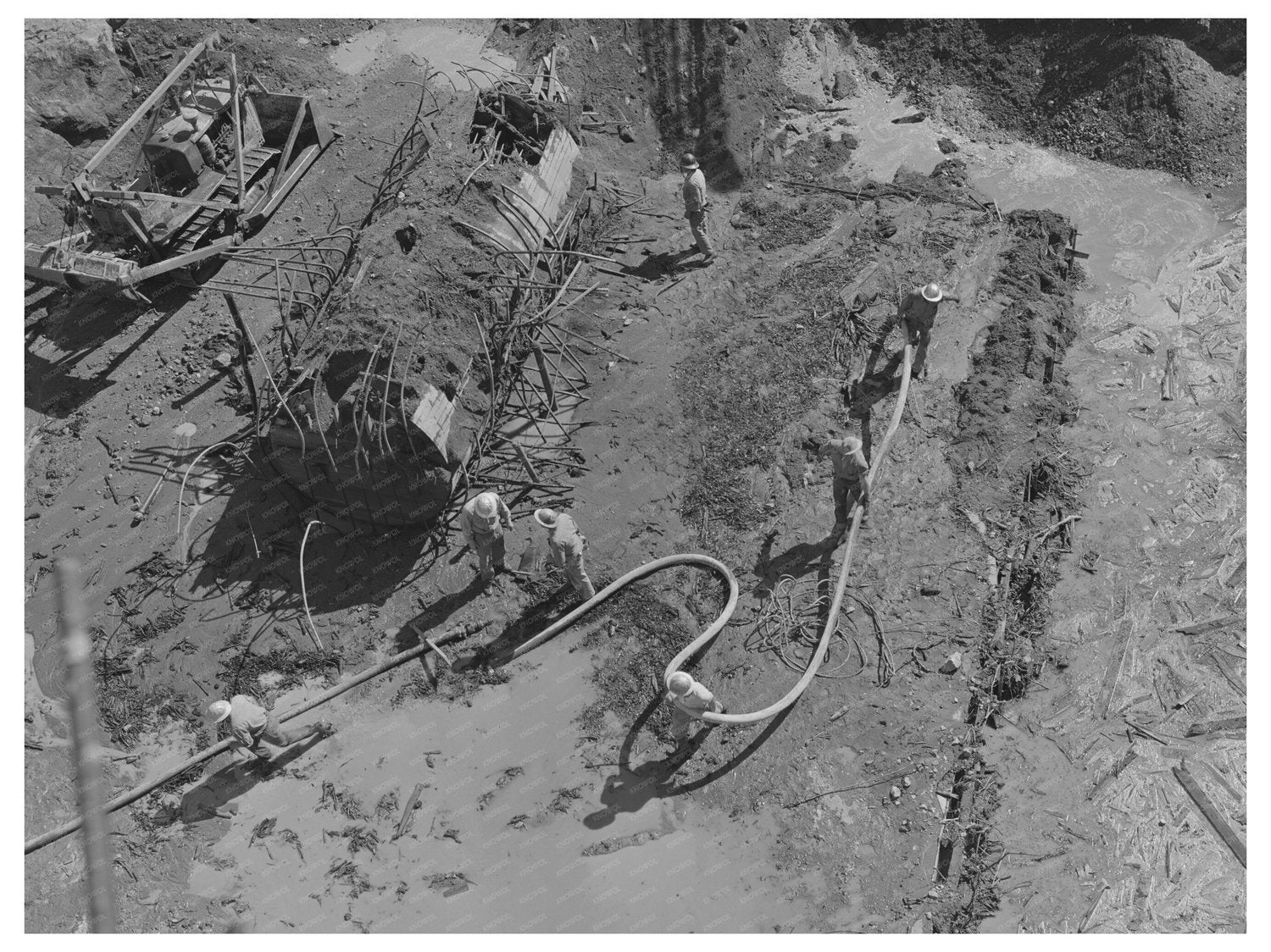 Hydraulic Excavation at Shasta Dam June 1942
