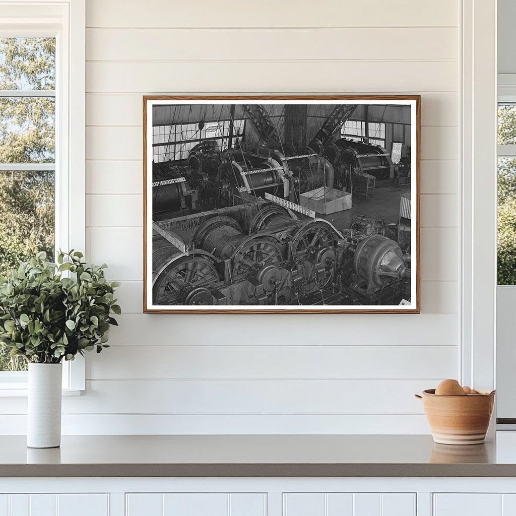 Shasta Dam Cable Room Vintage Image June 1942