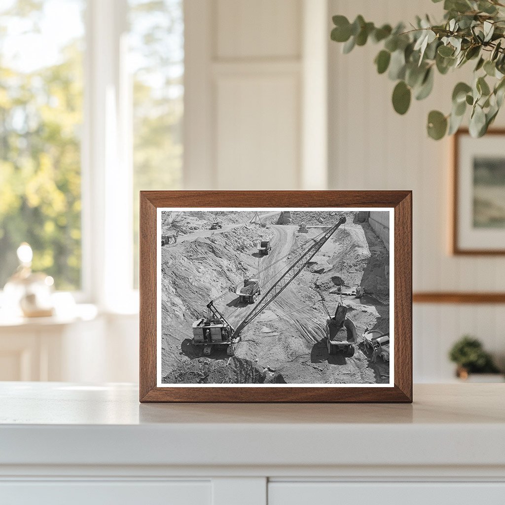 Shasta Dam Construction June 1942 with Heavy Machinery