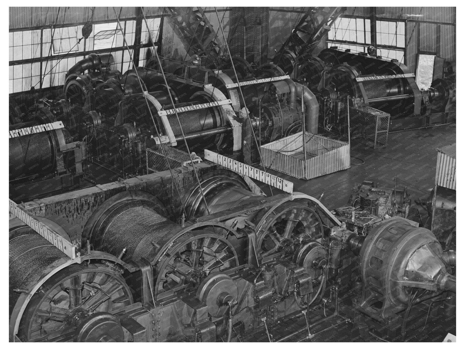 Shasta Dam Cable Room Interior June 1942 Vintage Photo