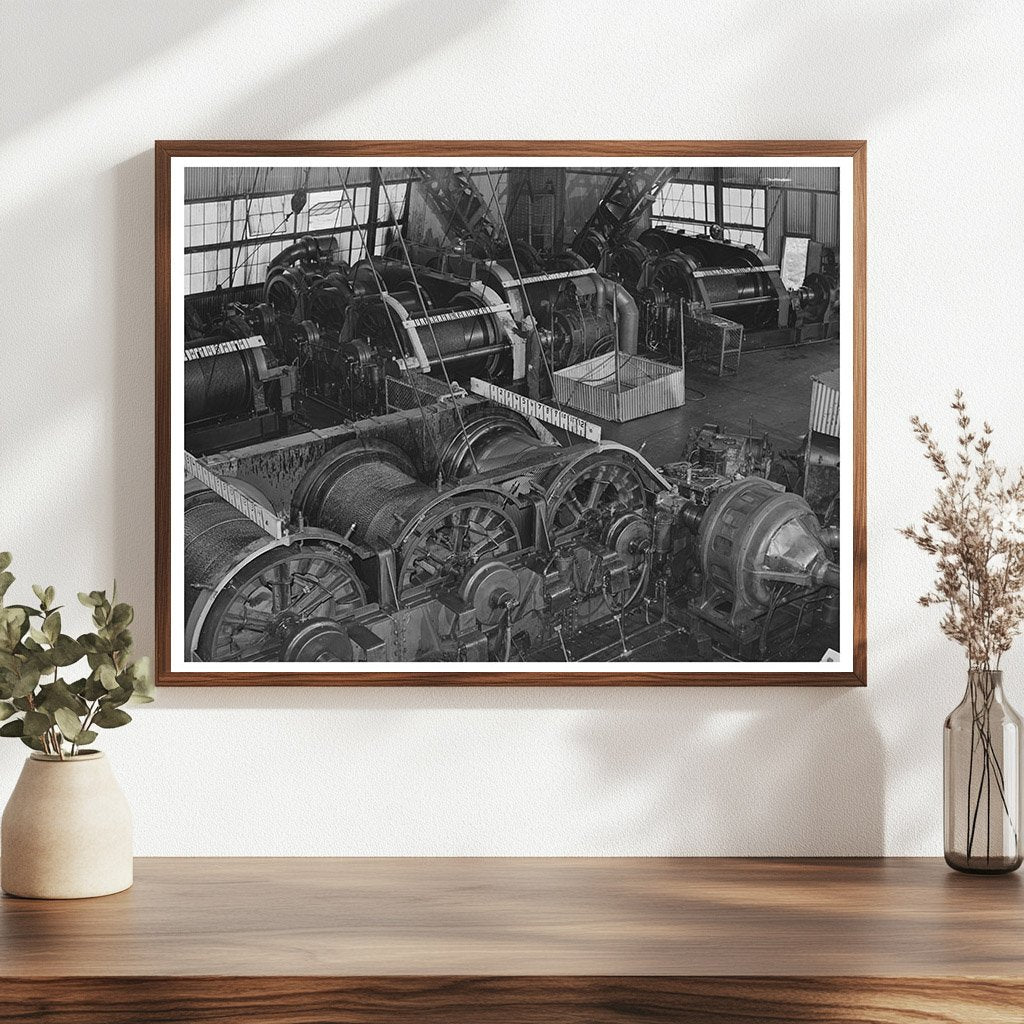 Shasta Dam Cable Room Interior June 1942 Vintage Photo