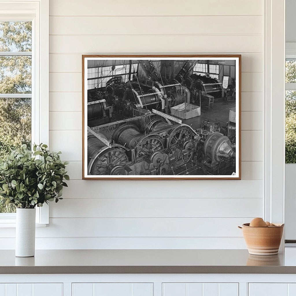 Shasta Dam Cable Room Interior June 1942 Vintage Photo