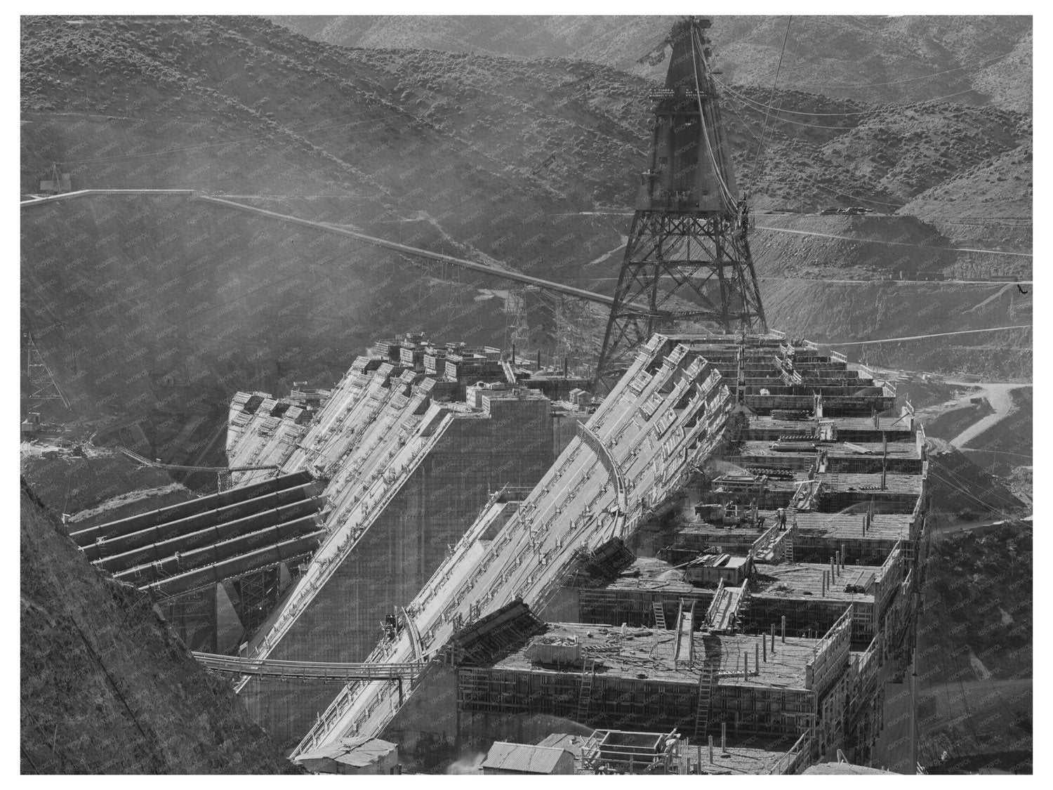 Shasta Dam Construction June 1942 Historical Photograph