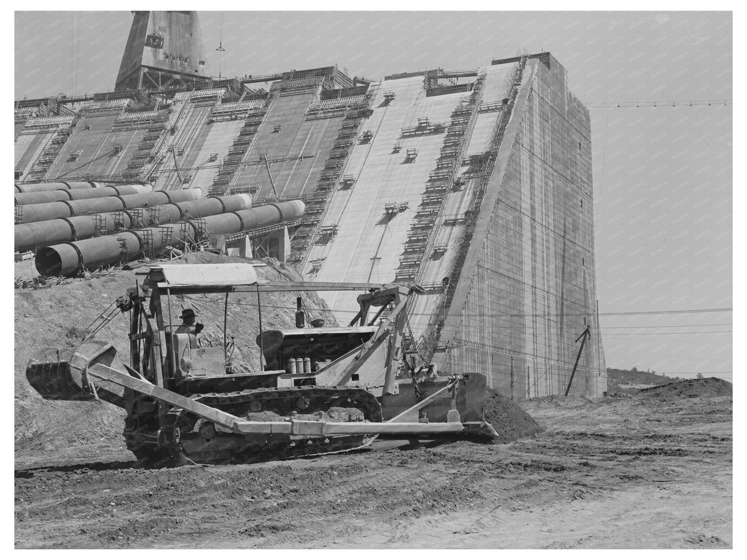 Bulldozer at Shasta Dam Construction June 1942