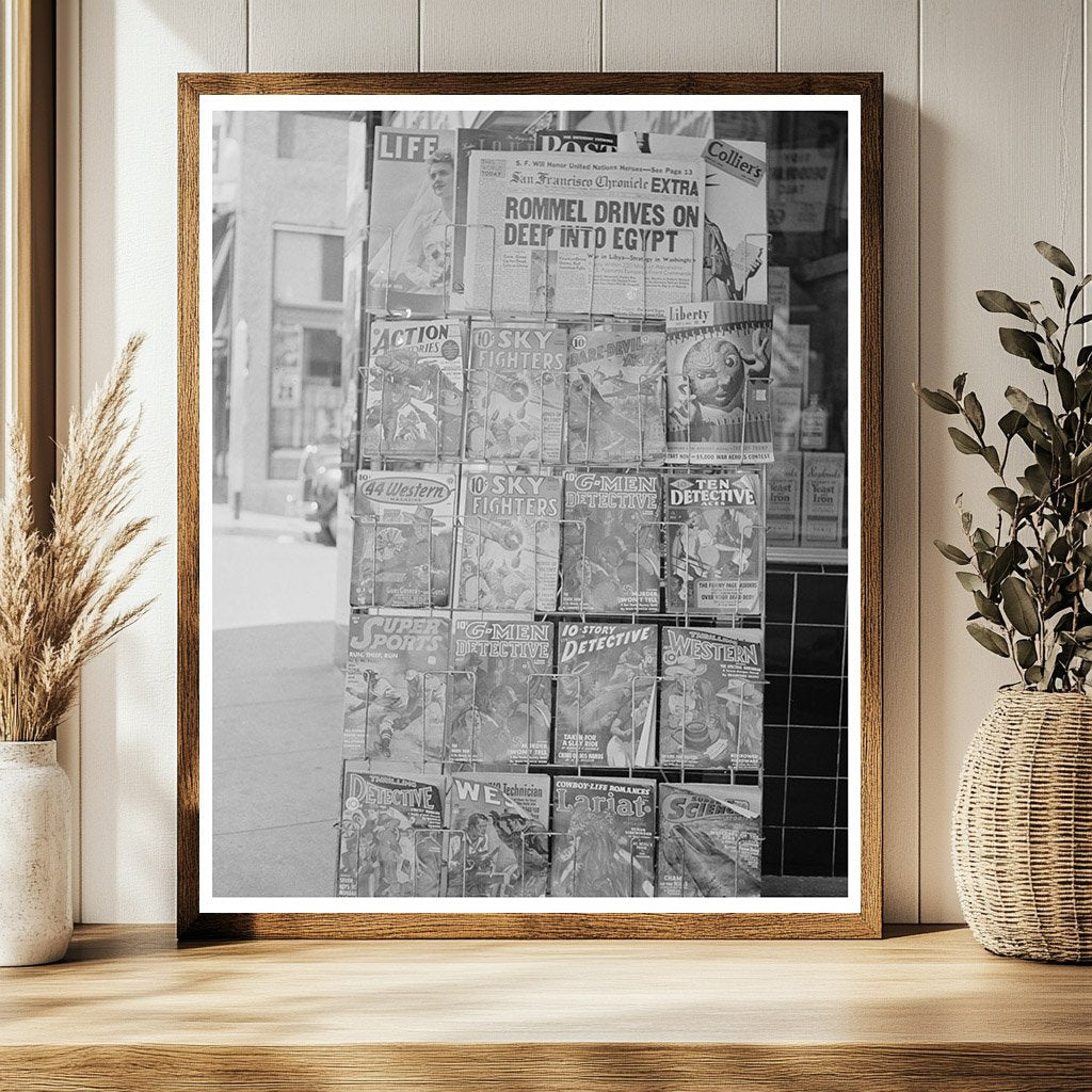 Yreka California Magazine Stand 1942 Vintage Photo