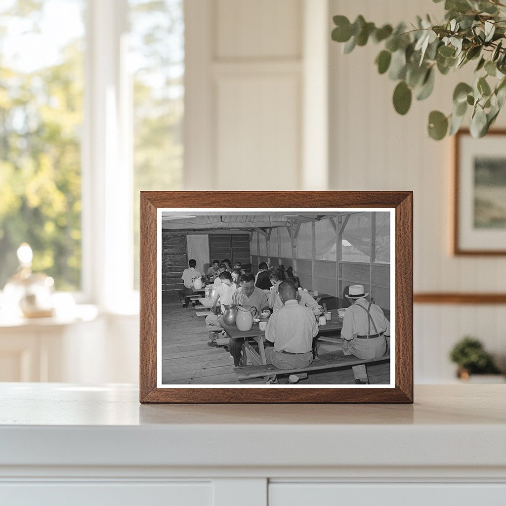 1942 Vintage Mobile Camp Mess Hall Scene in Idaho