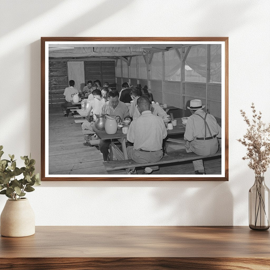 1942 Vintage Mobile Camp Mess Hall Scene in Idaho