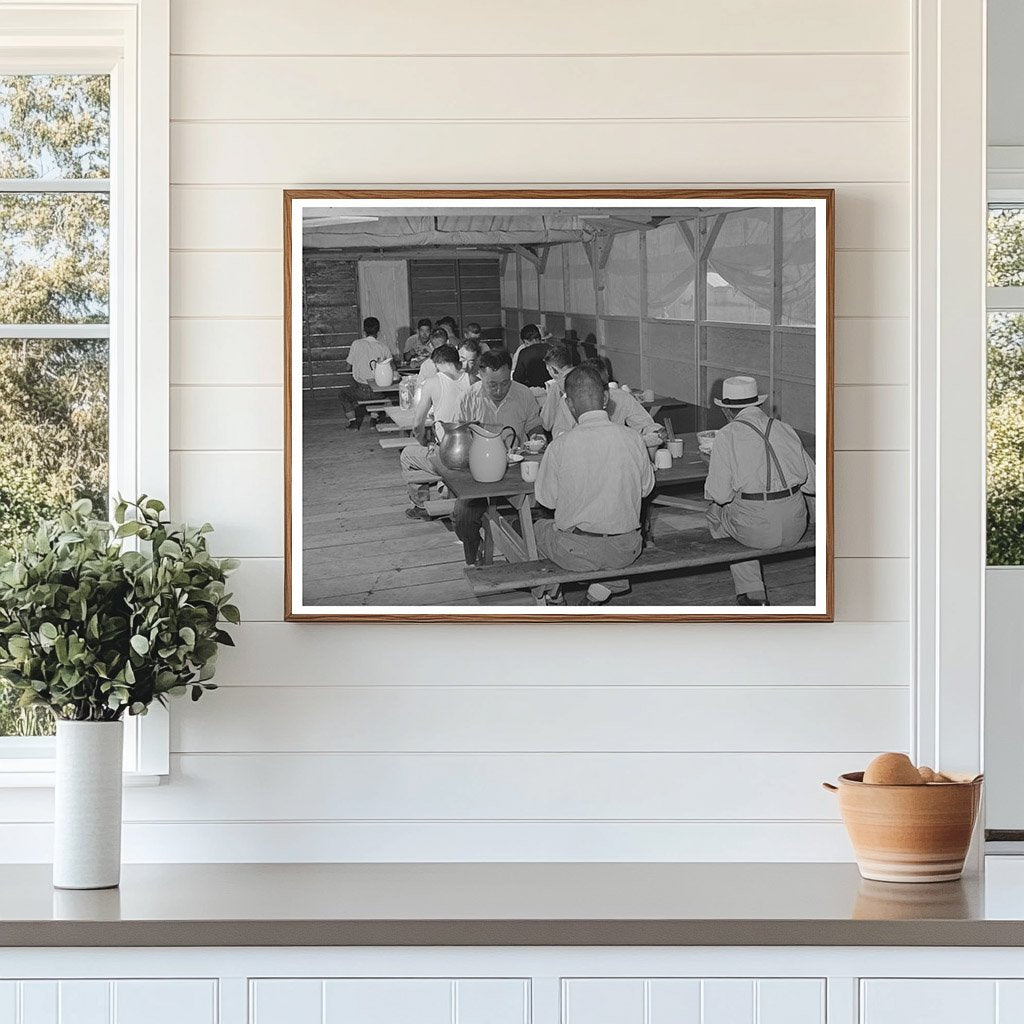 1942 Vintage Mobile Camp Mess Hall Scene in Idaho
