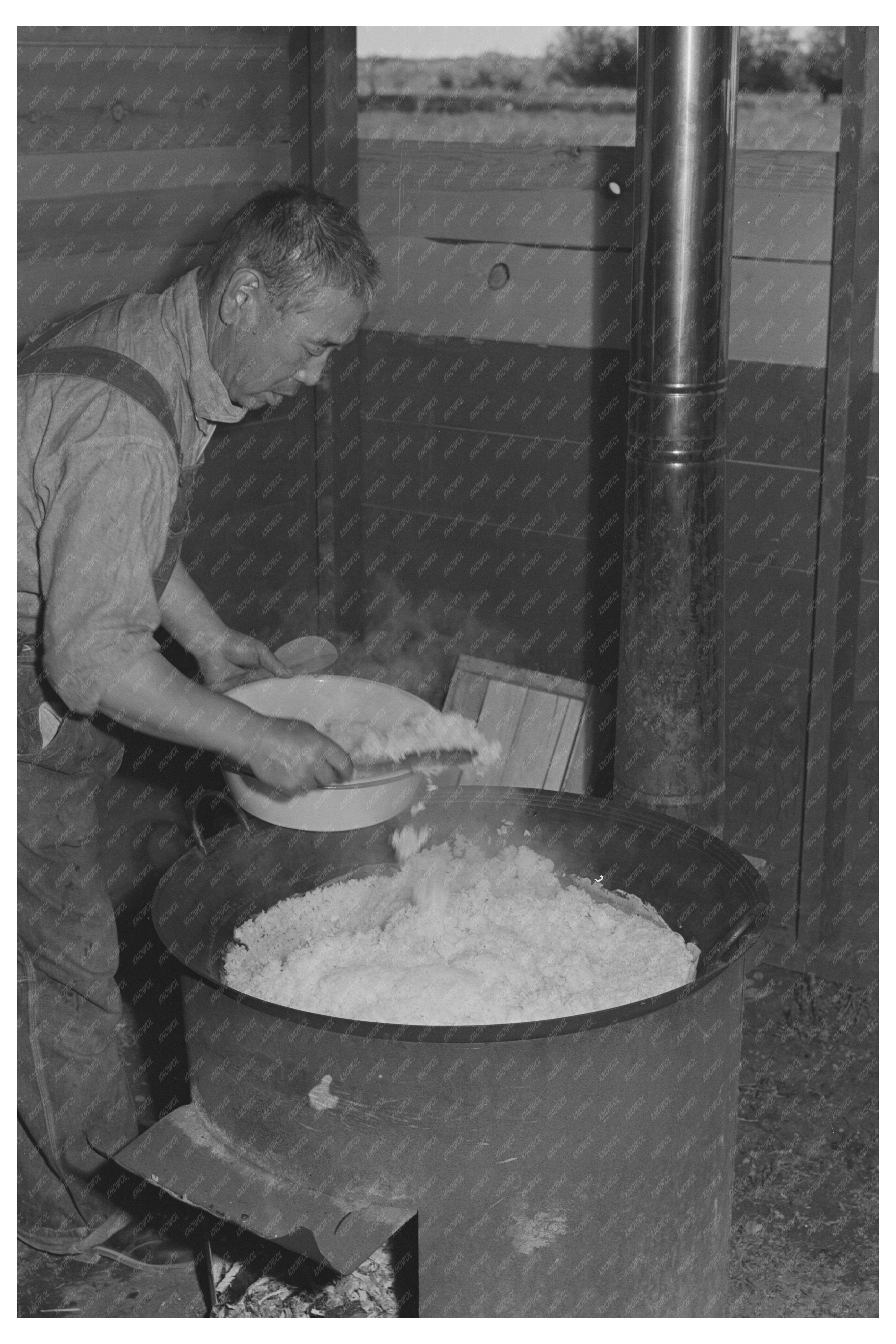 Mobile Camp Meal Service in Shelley Idaho 1942