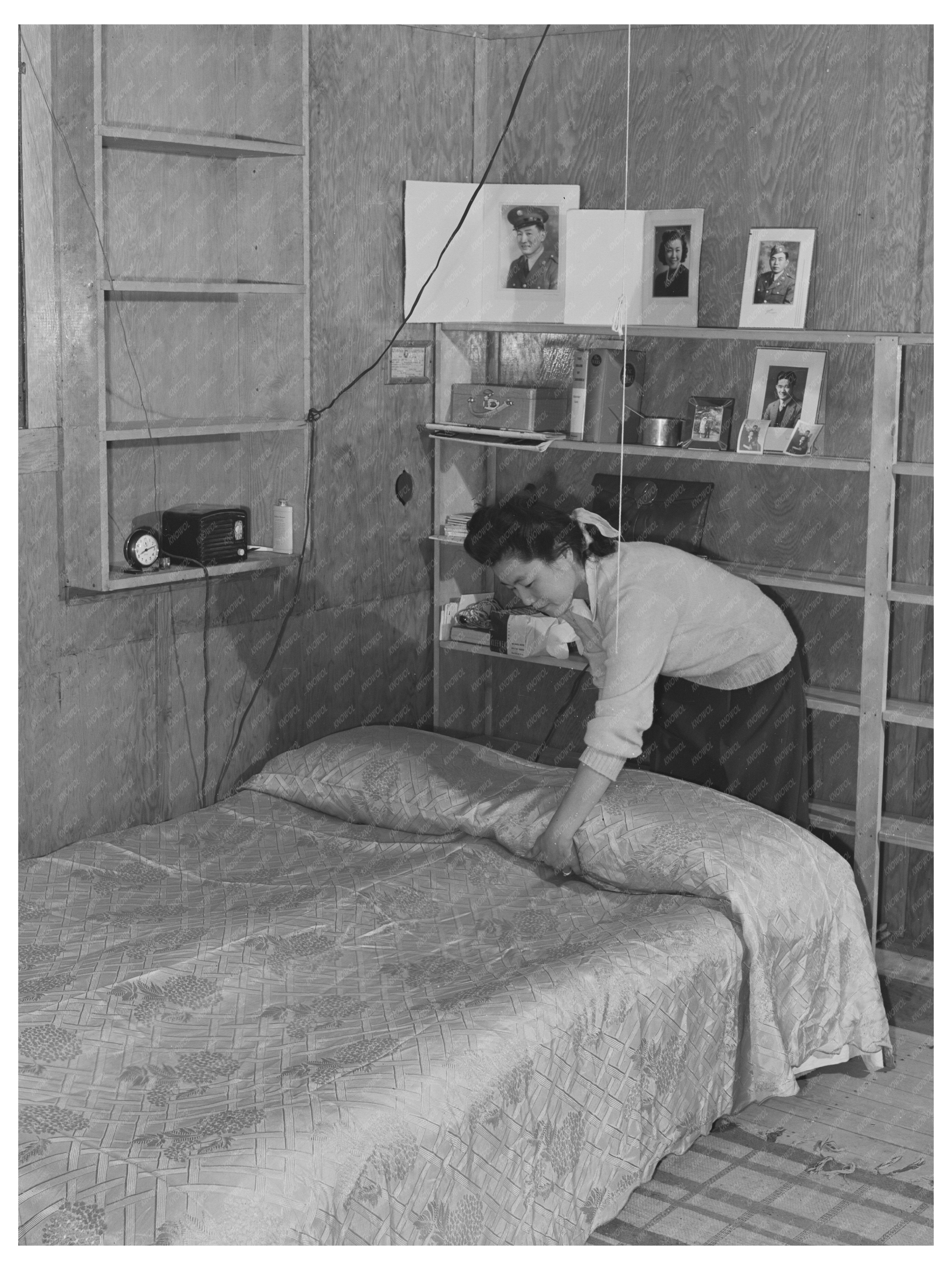 Japanese-American Girl in Barracks July 1942