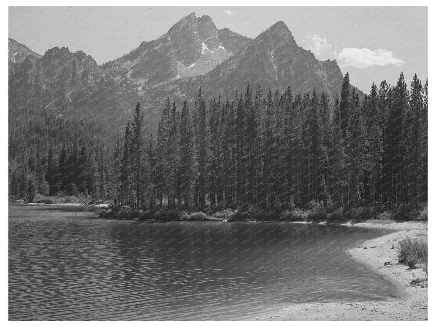 Stanley Lake Custer County Idaho August 1942 Vintage Image