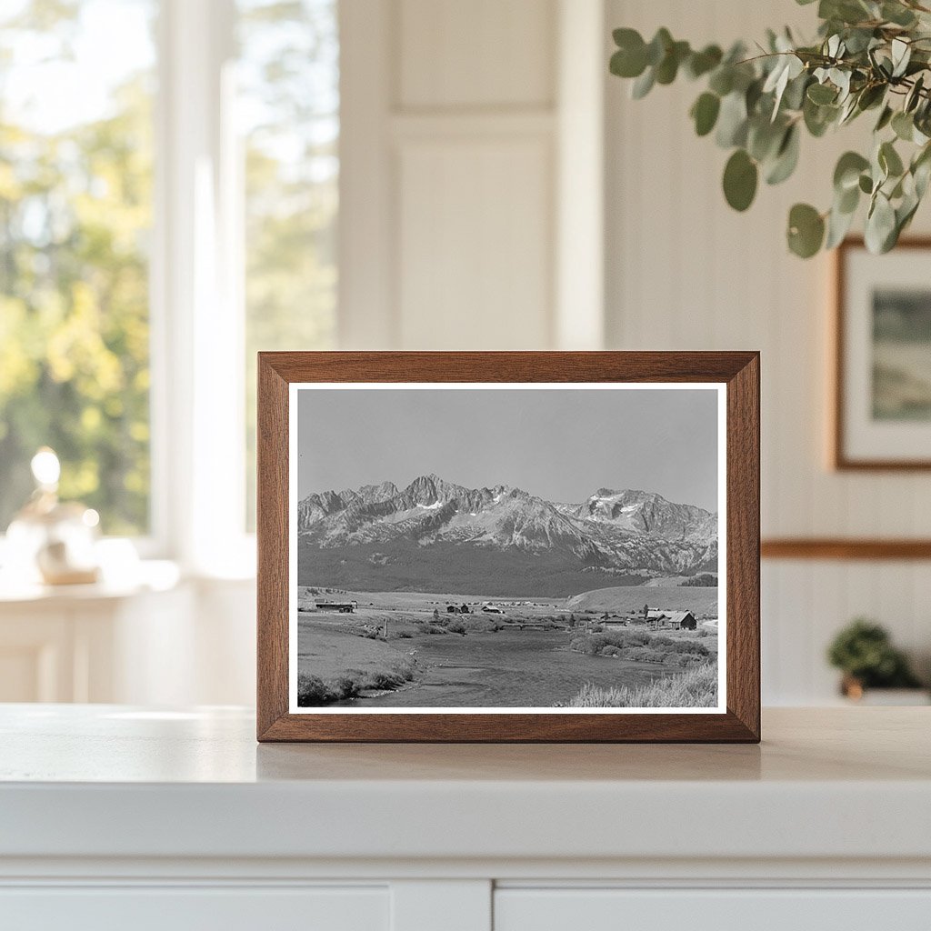 Vintage 1942 Landscape of Stanley Idaho and Salmon River