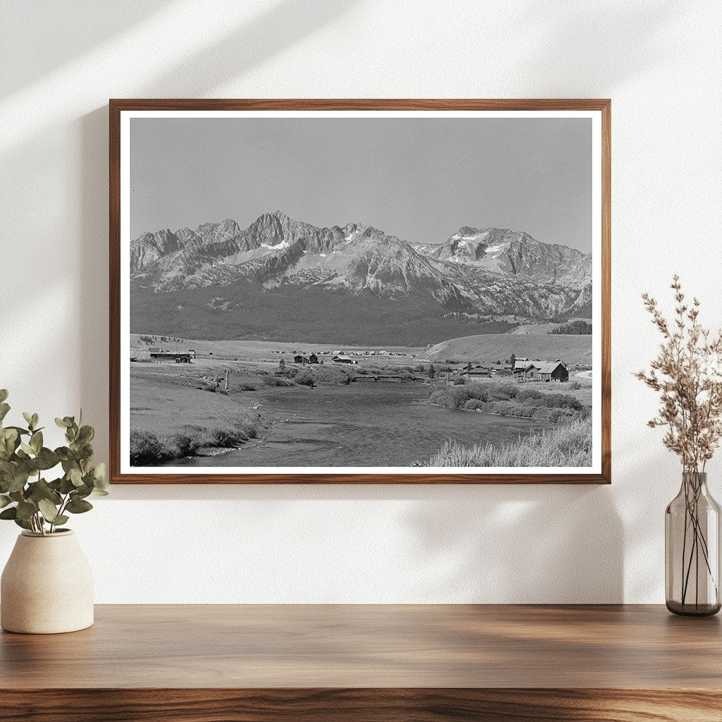 Vintage 1942 Landscape of Stanley Idaho and Salmon River