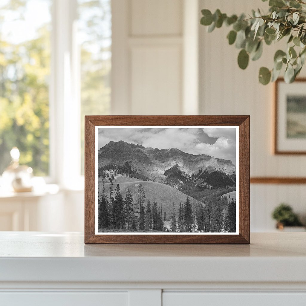 Vintage 1942 Big Wood River Mountains Idaho Landscape Photo
