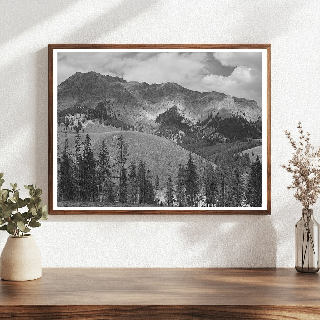 Vintage 1942 Big Wood River Mountains Idaho Landscape Photo