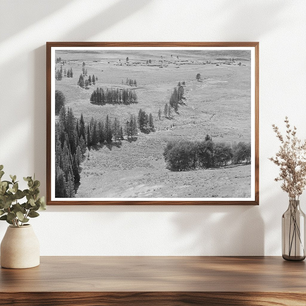 Blaine County Idaho Stream August 1942 Landscape Image