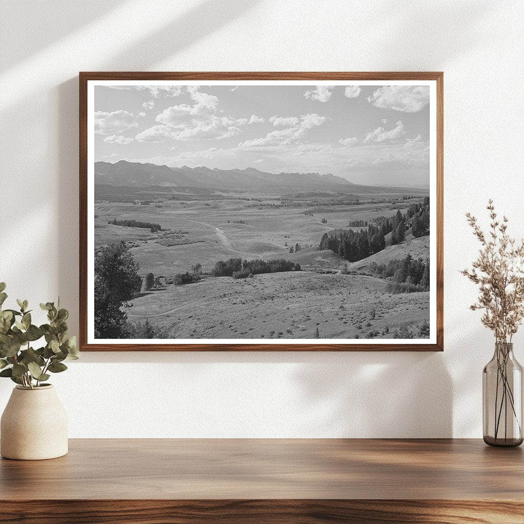 Salmon River Valley Idaho with Sawtooth Mountains 1942
