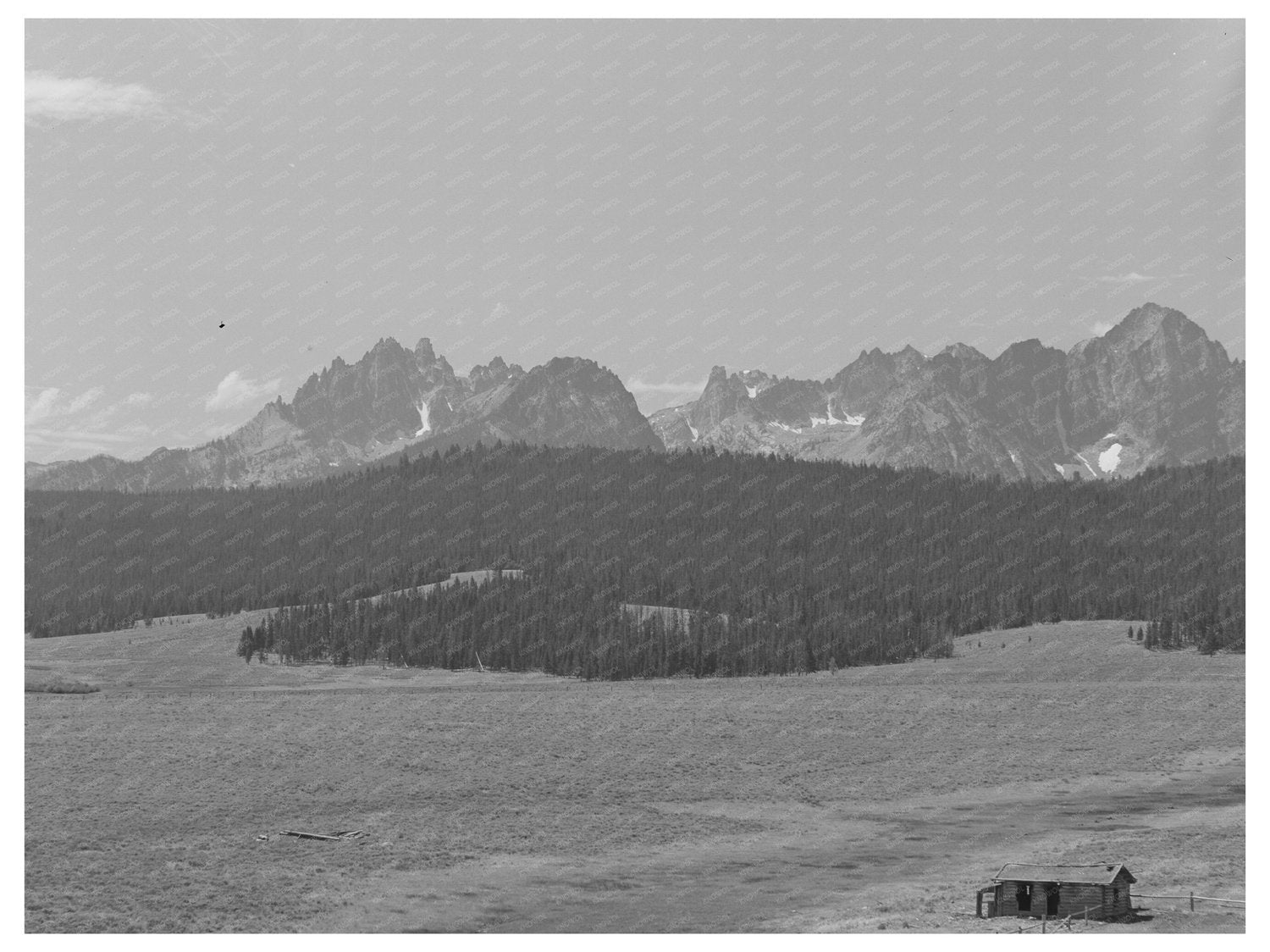 Sawtooth Mountains Idaho Vintage Image August 1942