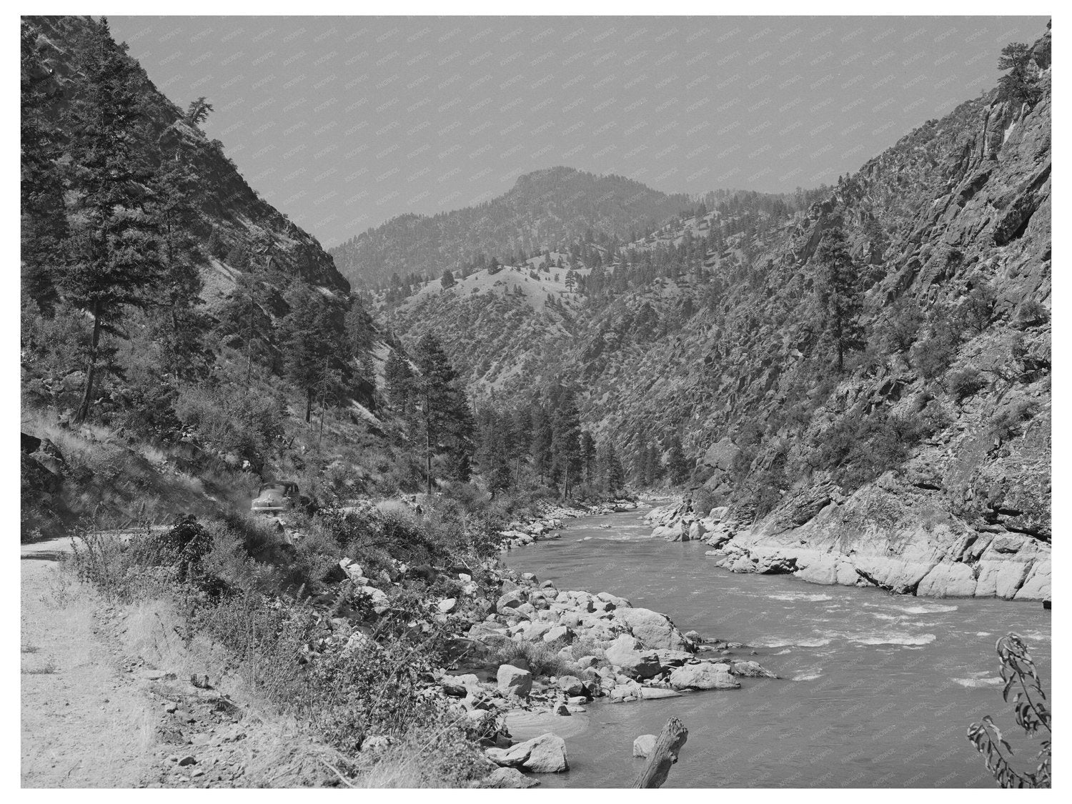Salmon River Shoup Idaho August 1942 Vintage Photo