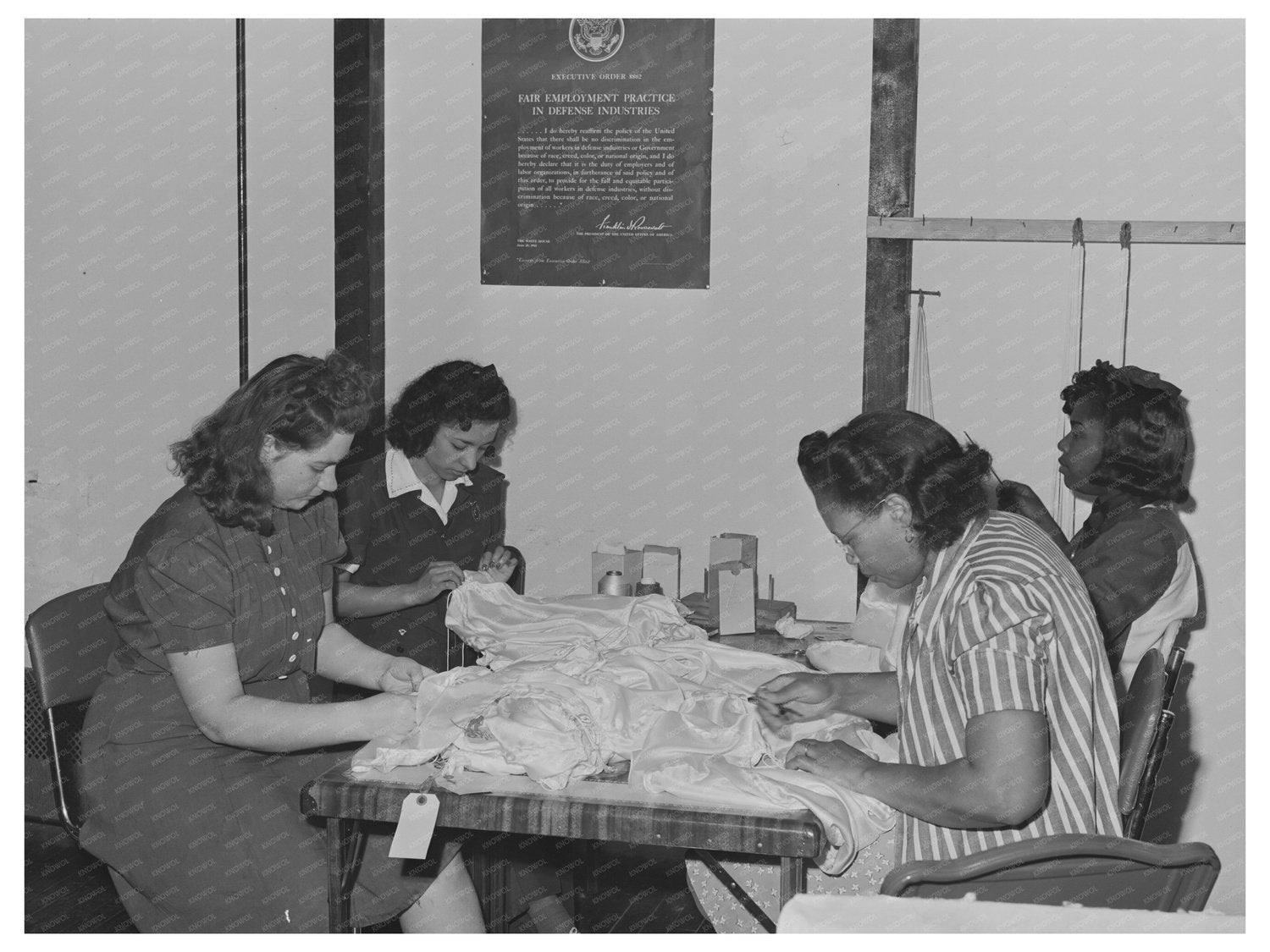 Girls Working at Pacific Parachute Company 1942