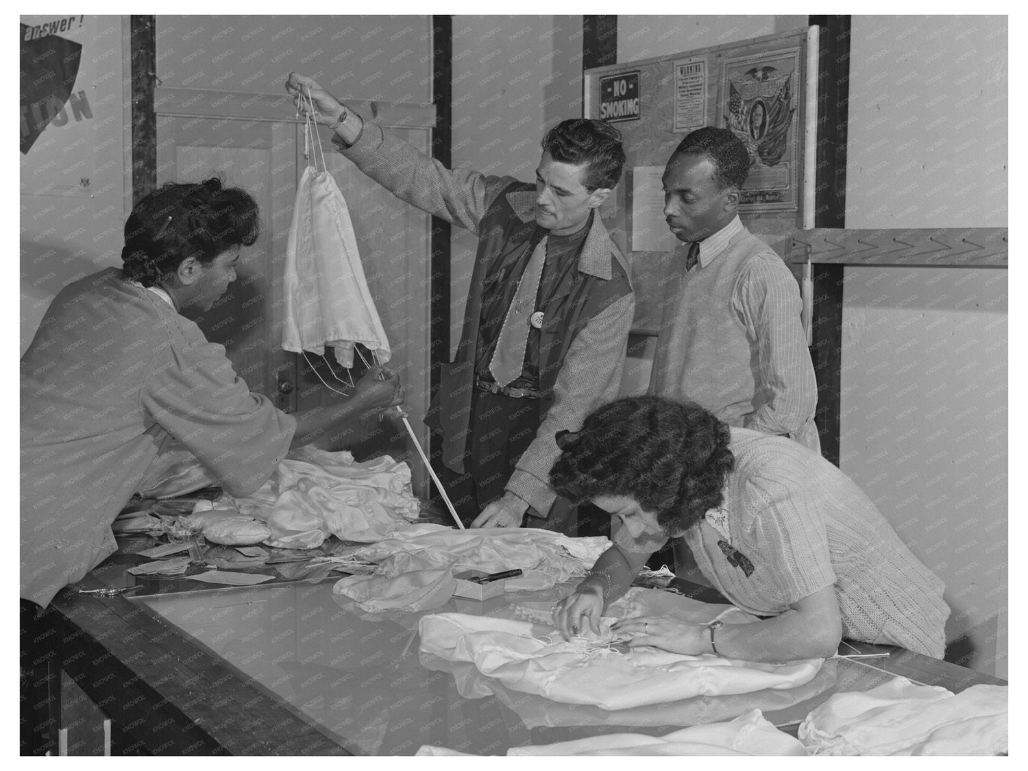 Pilot Parachutes Final Inspection San Diego April 1942