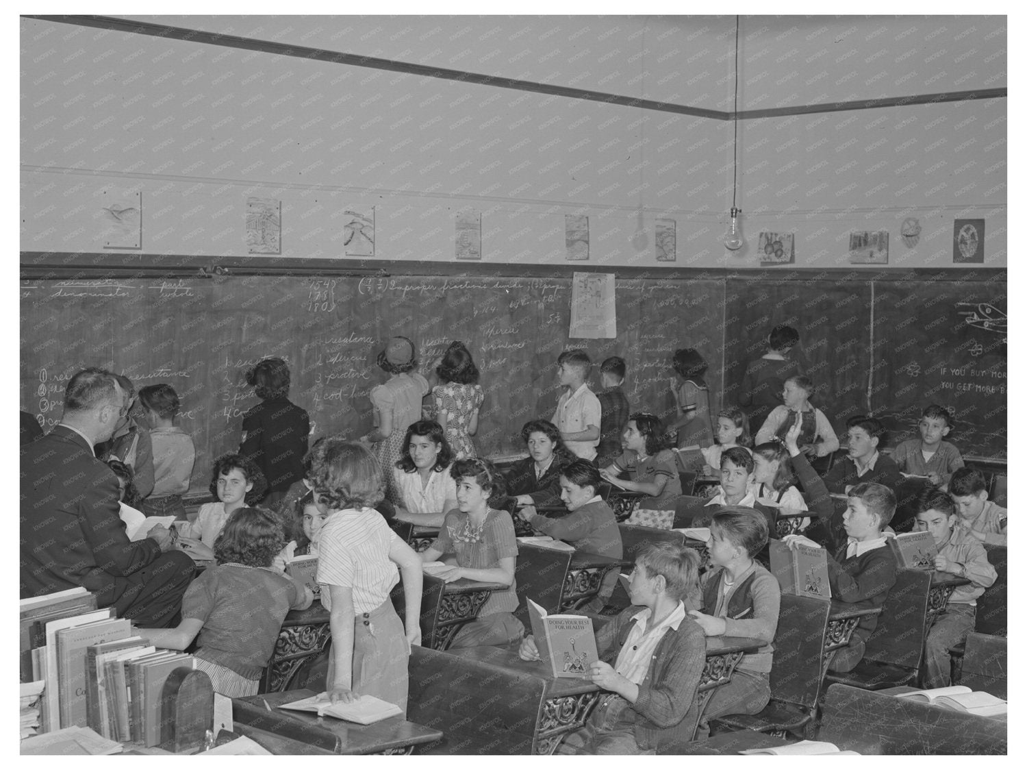 1942 Classroom Scene with Portuguese Children San Leandro