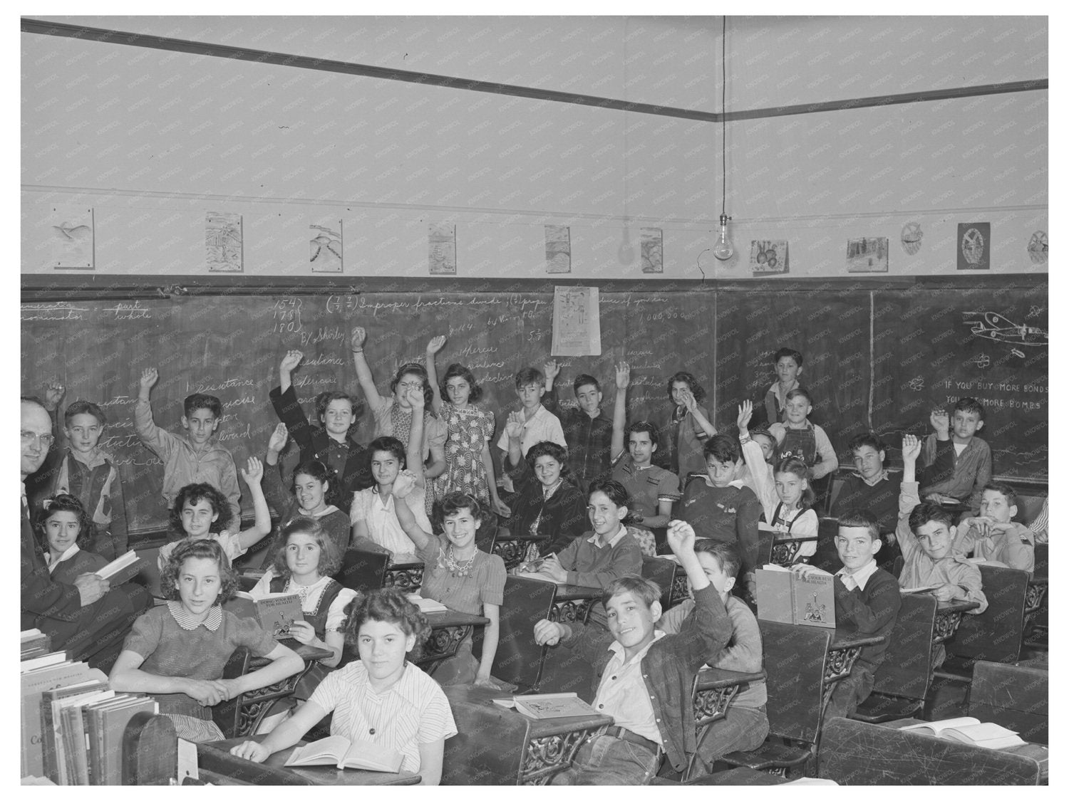 Portuguese Students in San Leandro Classroom April 1942