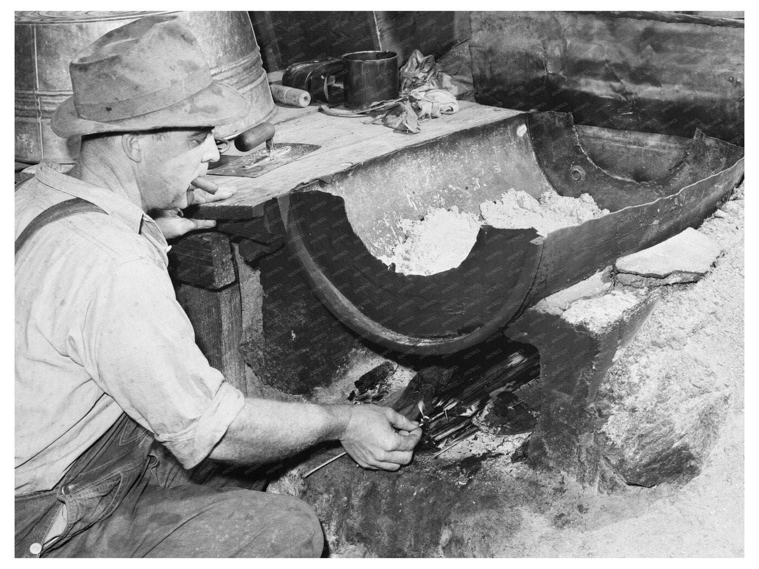 Tungsten Ore Roasting at Kern County Mine May 1942