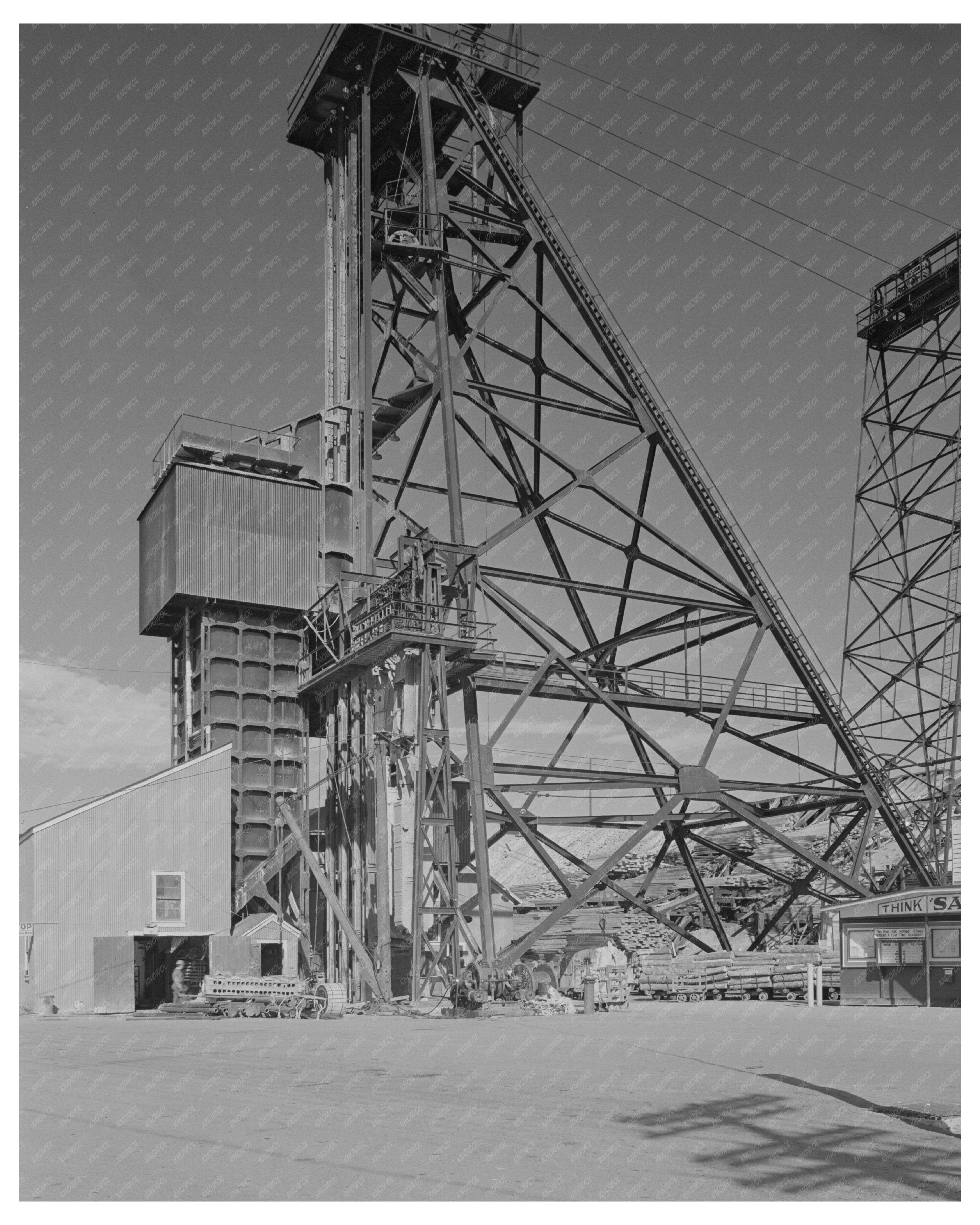 Mountain Con Mine Headframe and Hoist Towers Butte 1942