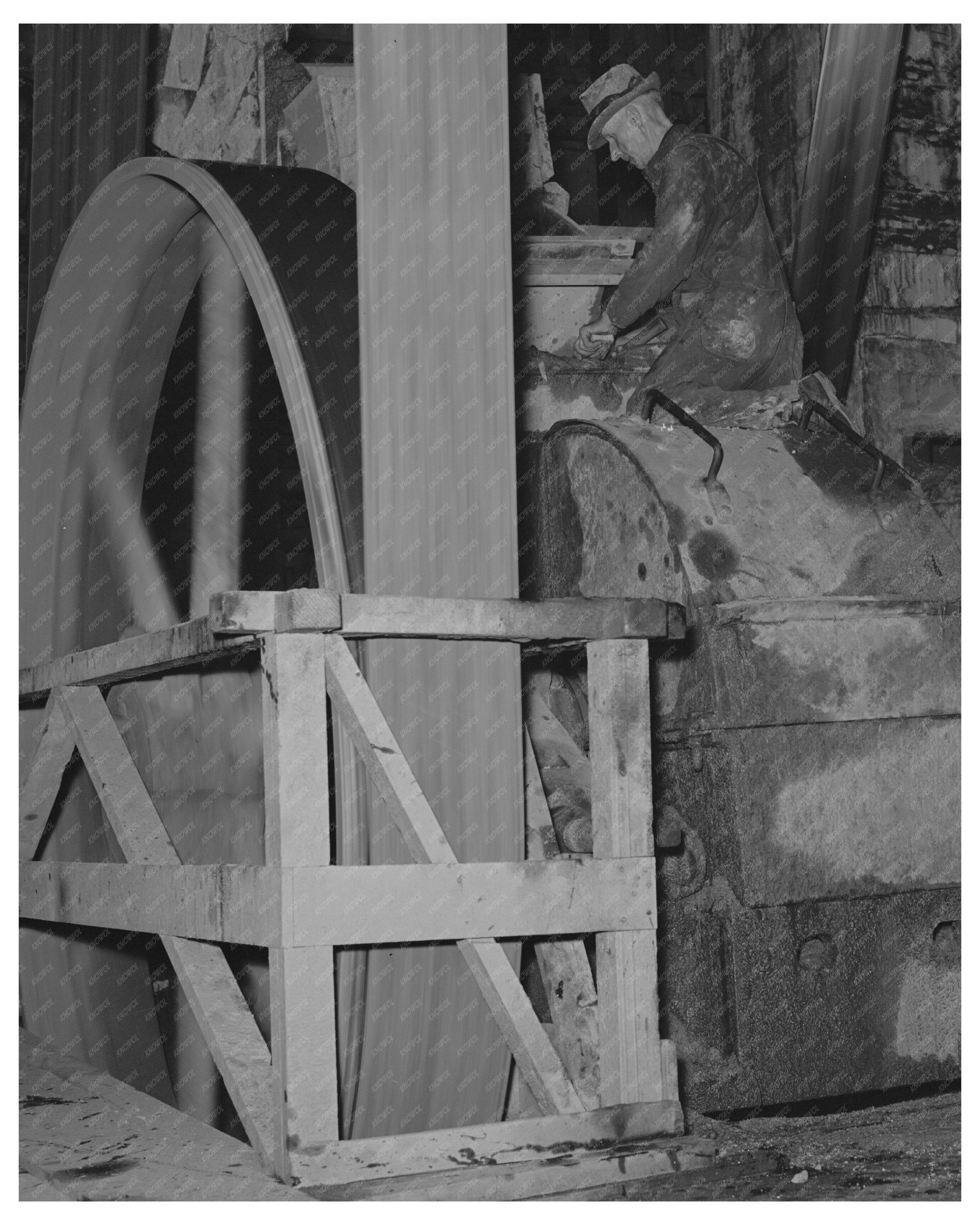 Anaconda Smelter Workers Repairing Roll Crusher 1942